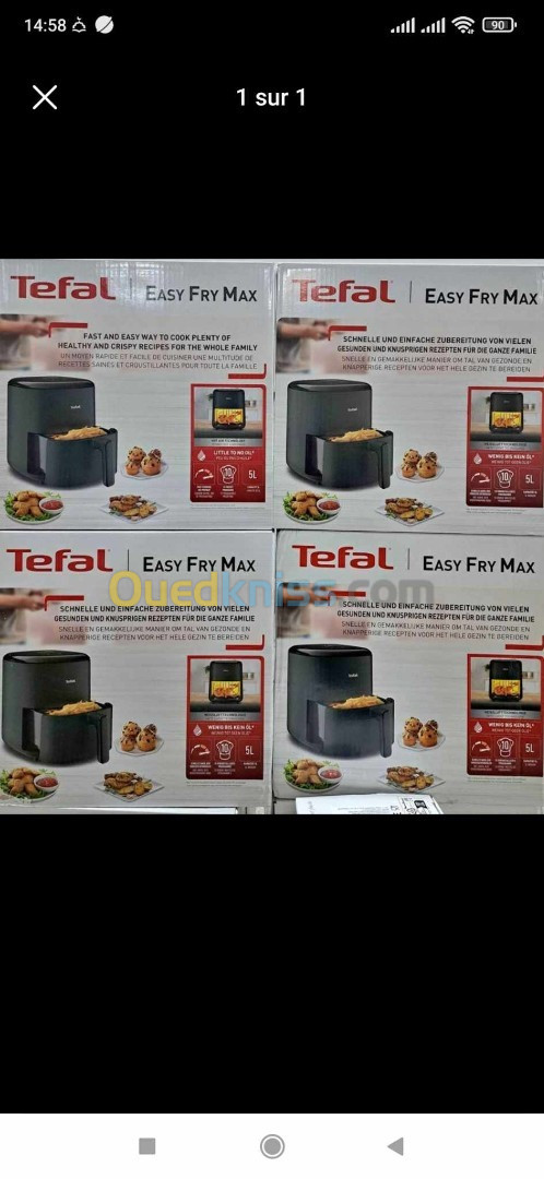 FRITEUSE TEFAL EASY FRY MAX AIR FRYER 5L 10 PROGRAMME DIGITAL 1500WATT EUROPÉEN 32 000 DA 