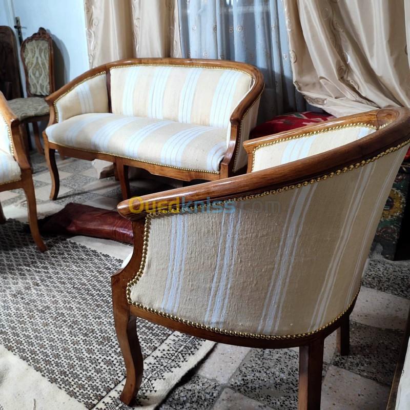 Salon Boudoir designé et tapissé avec Hambel pure laine
