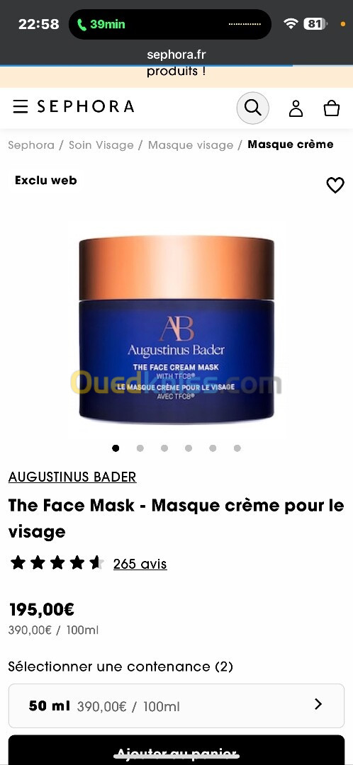 Creme pour visage