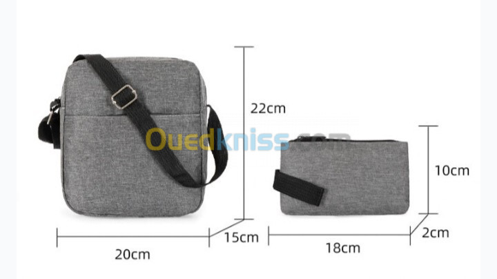 Sac à Dos Multifonctionnel 3Pcs Sortie USB Emplacement PC Portable - Gris