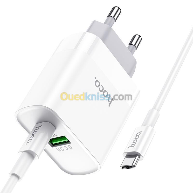  شاحن hoco Wall charger C80A Rapido PD20W + cable