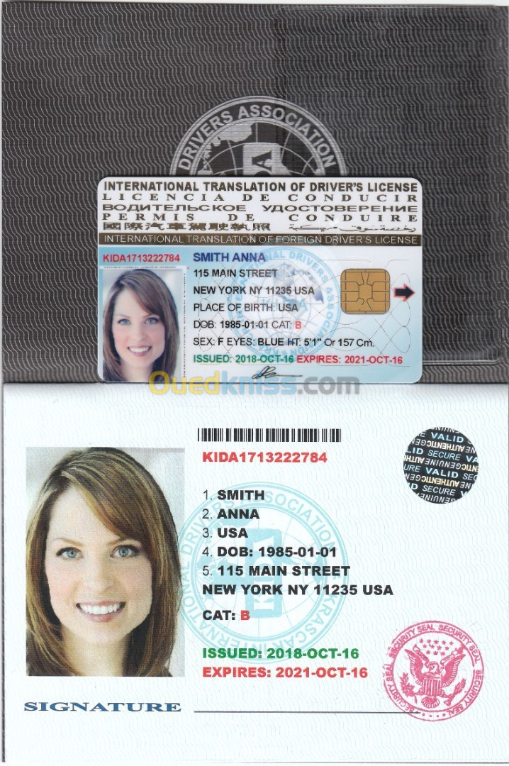 USA (رخصة سياقة دولية (صالحة 10 سنوات