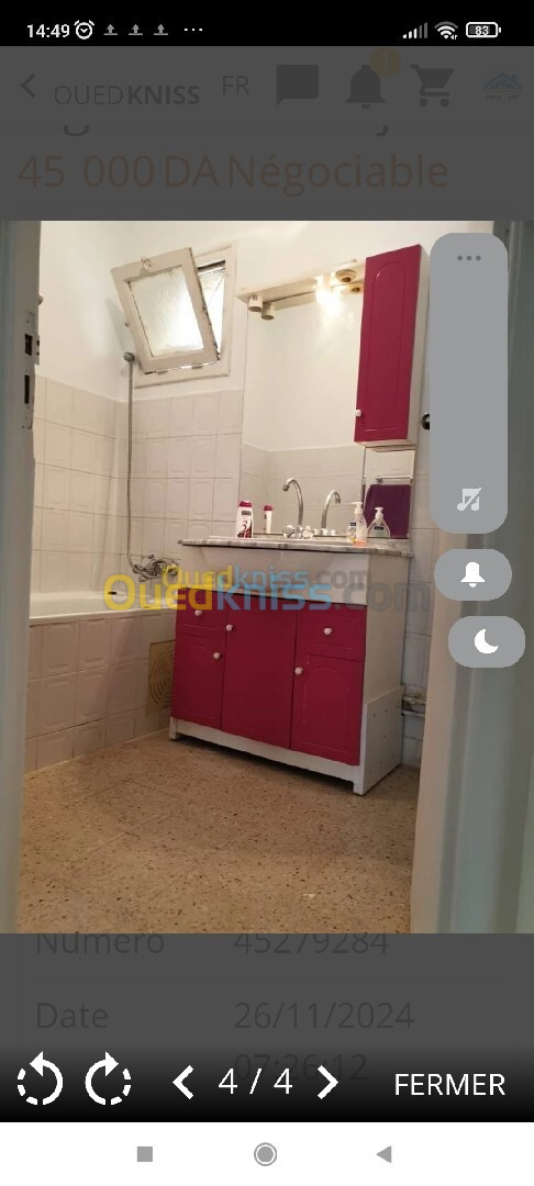 Location Appartement F4 Alger Ain naadja