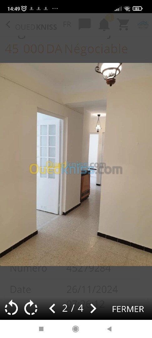 Location Appartement F4 Alger Ain naadja