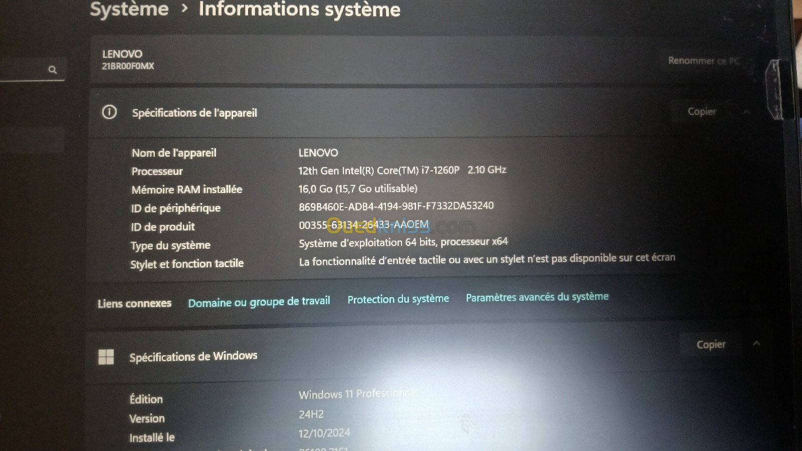 LENOVO THINKPAD T14s Gen 3 Intel i7 12eme 16G 512SSD