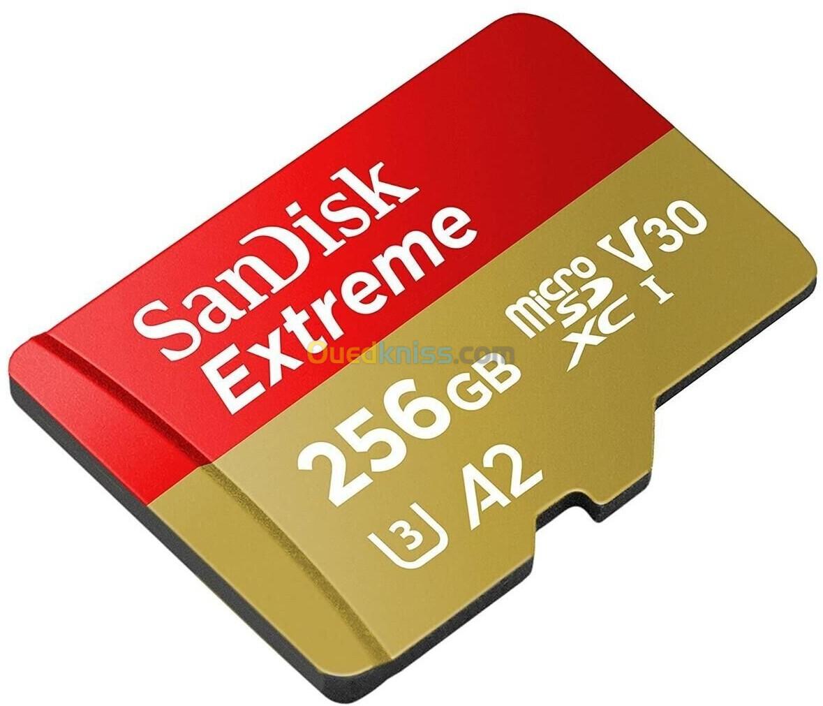 Carte memoire microSDXC SanDisk Extreme - 256 Go 190MB/S