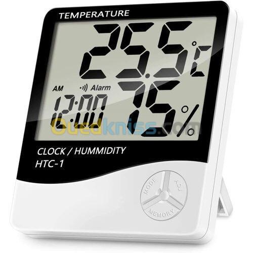 HTC-2 Thermomètre Numérique Hygromètre Horloge Calenda avec Sonde