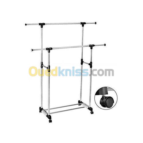 Tringle À Double Barres En Inox Cintre-Double - Pole - 30 Kg - Argent