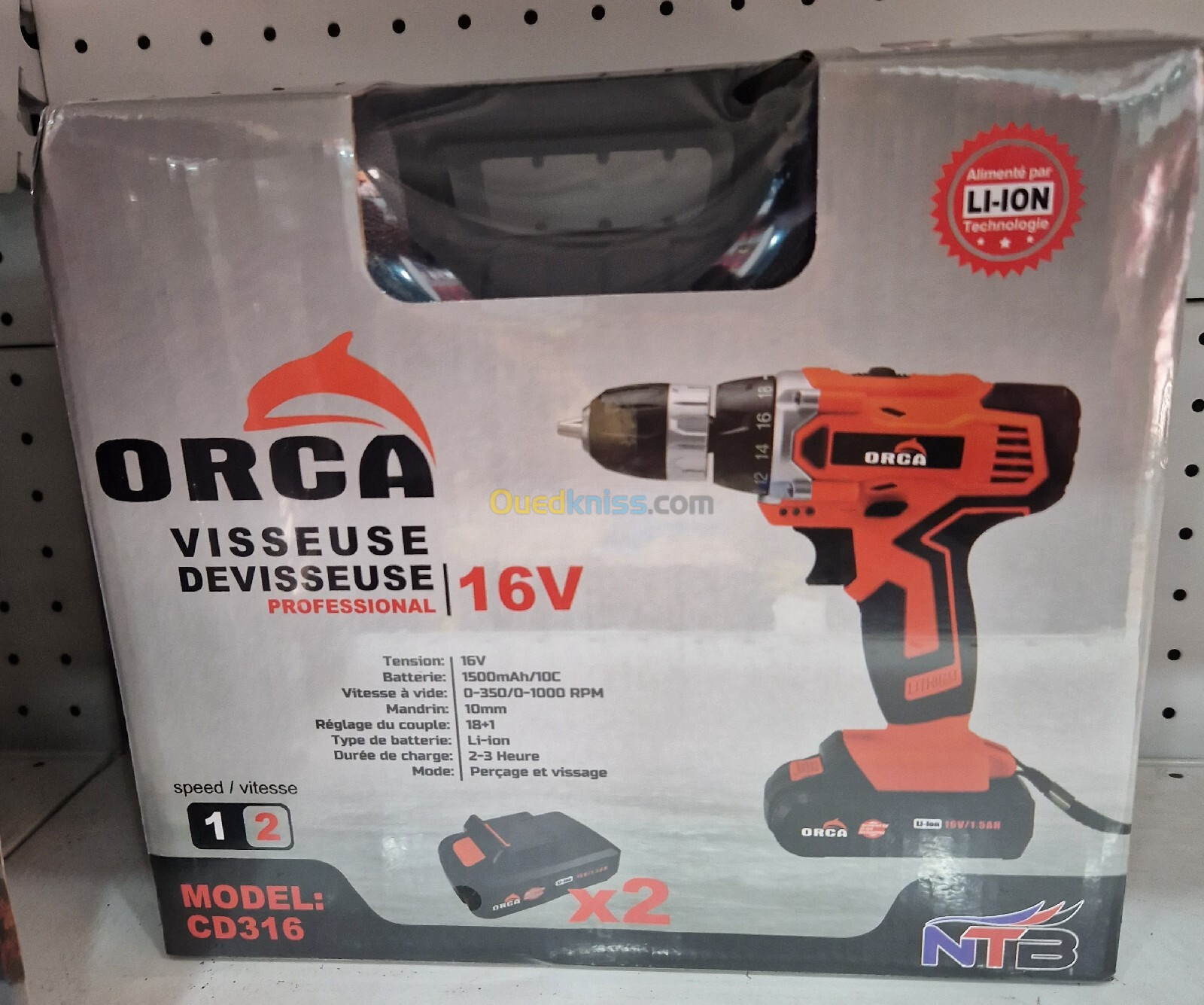 visseuse orca 16v double batterie 