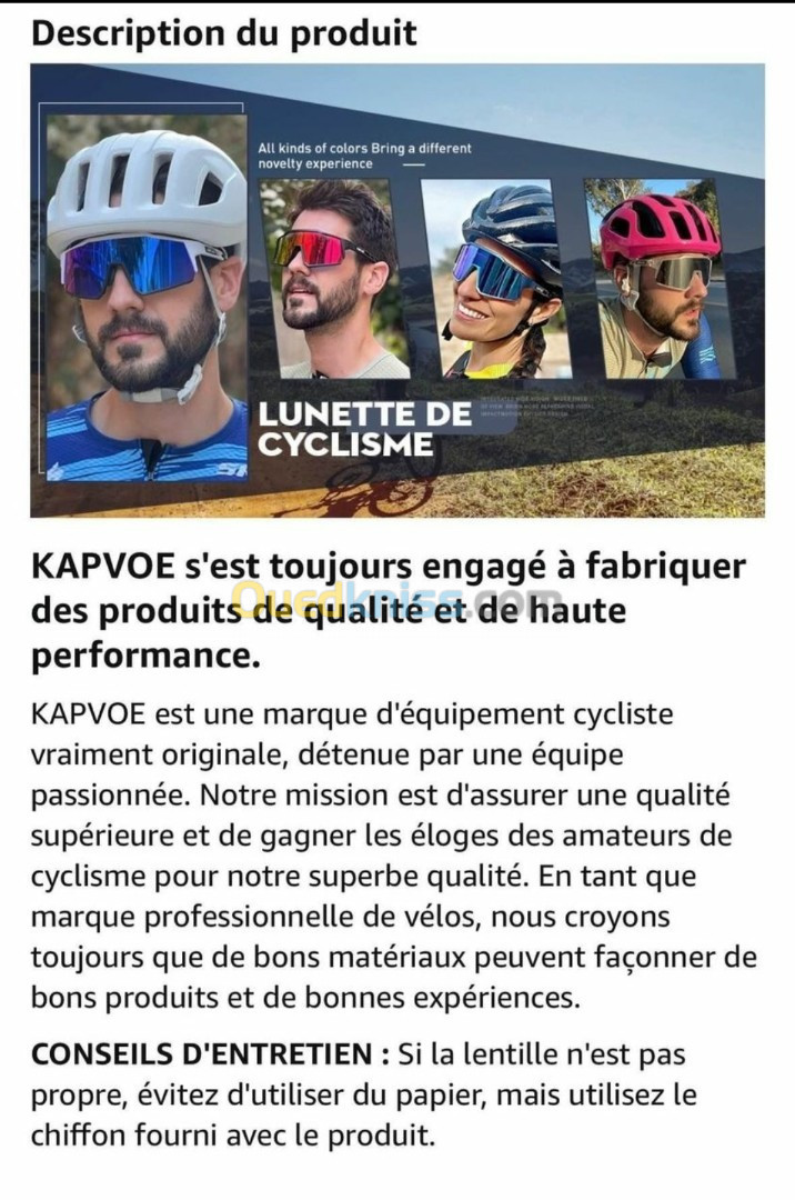 Lunette de cyclisme CAPVOE