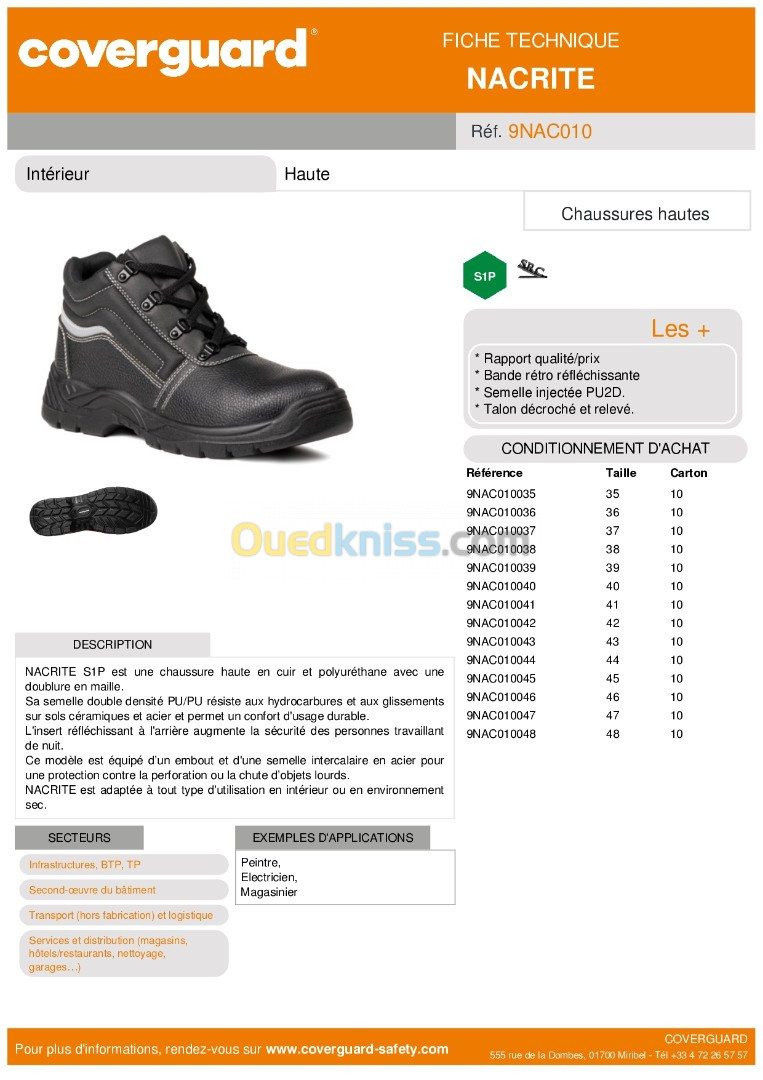 NACRITE Chaussure S1P SRC Haute - 9NAC010