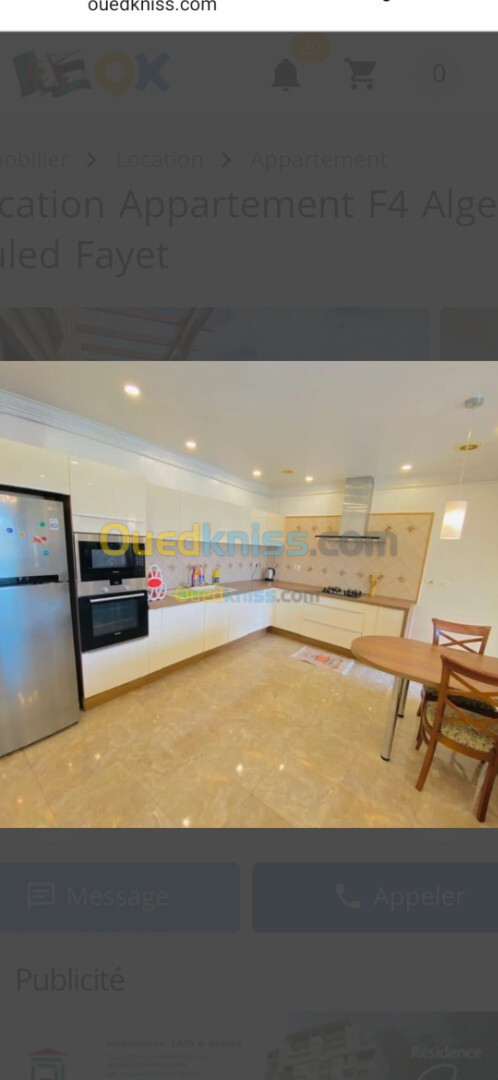 Location Appartement F4 Alger Ouled fayet