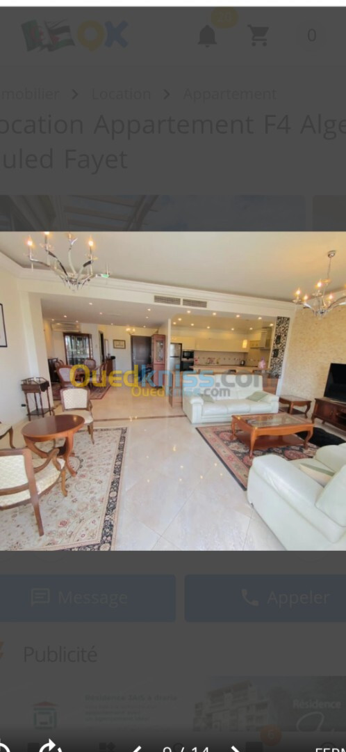 Location Appartement F4 Alger Ouled fayet