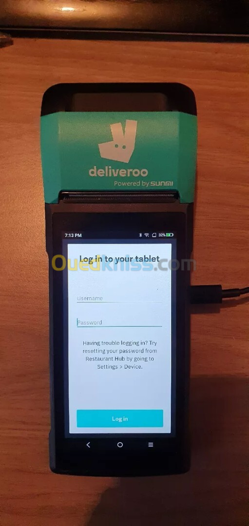 Terminal de point de vente Deliveroo Tablet Sunmi V2 T5930 avec imprimante intégrée