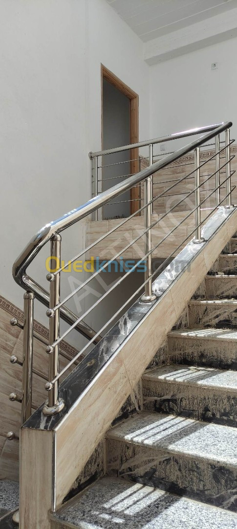 Rampe d'escalier en inox