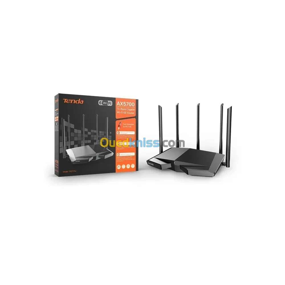 ROUTEUR TENDA TX27 PRO AX5700 TRI-BAND GIGABIT WIFI 6E