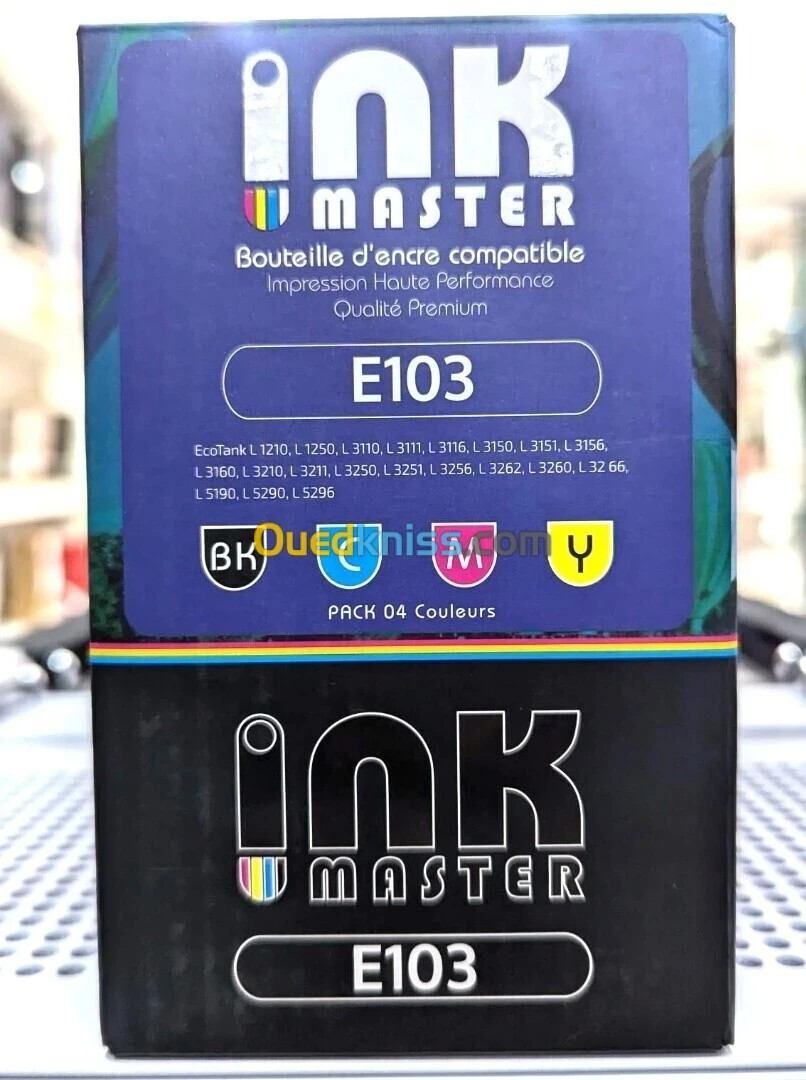 INK MASTER PACK BOUTEILLE D'ANCRE COMPATIBLE EPSON E103 - 4 COULEURS - BK -C -M -Y - 70 ml