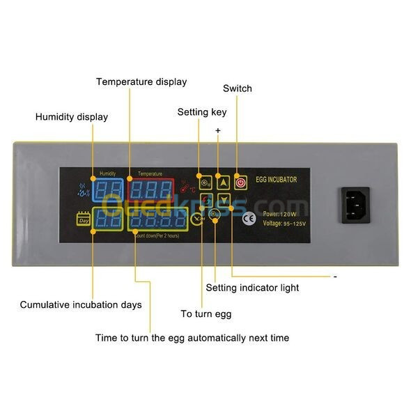 حاضنة دواجن كهربائية أوتوماتيكية بالكامل 2 في 1 مع خاصية تلقائية لتقليب البيض    