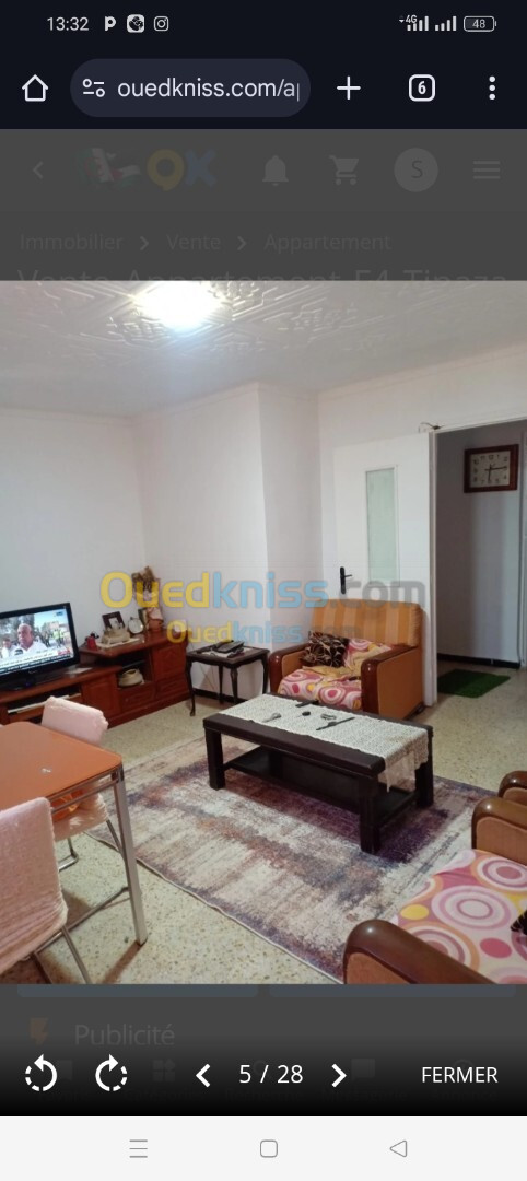 Vente Appartement F4 Tipaza Fouka