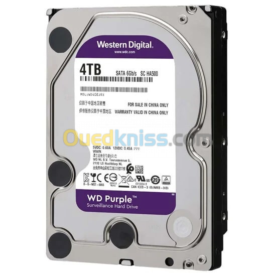 DISQUE DURE WESTERN DIGITAL 4 TB PURPLE