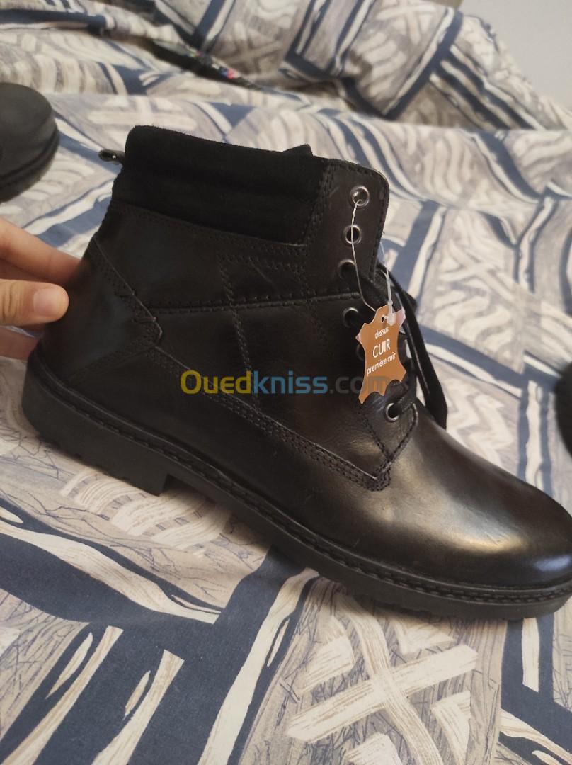 Chaussures cuir bottes noir 44 