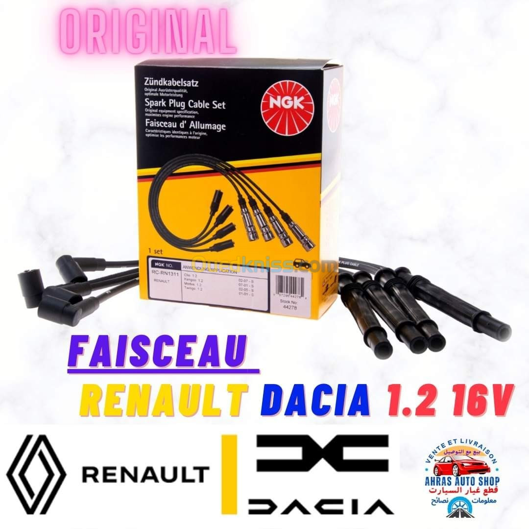 FAISCEAU_bougie allumage NGK ORIGINAL renault dacia 1.2 16v