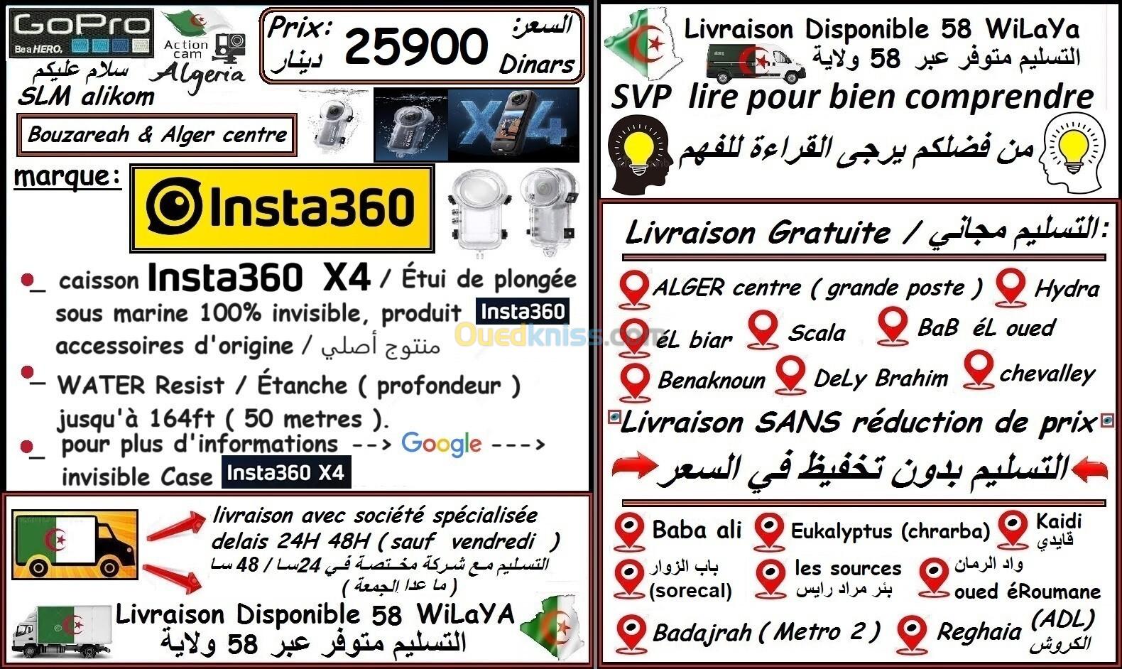 insta360 X4 plongée sous marine caisson 