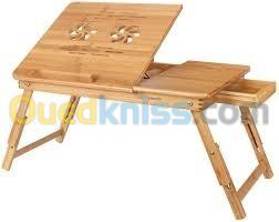 table Laptop Ordinateur Portable et mac book on Bois Bambou Pliable avec Ventilateur capsys BM62