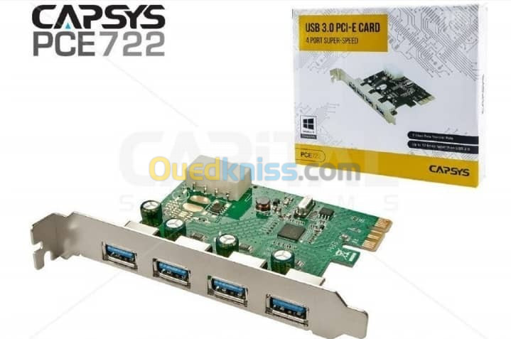 PARTAGEZ CE PRODUIT   Carte d'extension Adaptateur PCI express PCI-E 4 Ports USB 3.0 