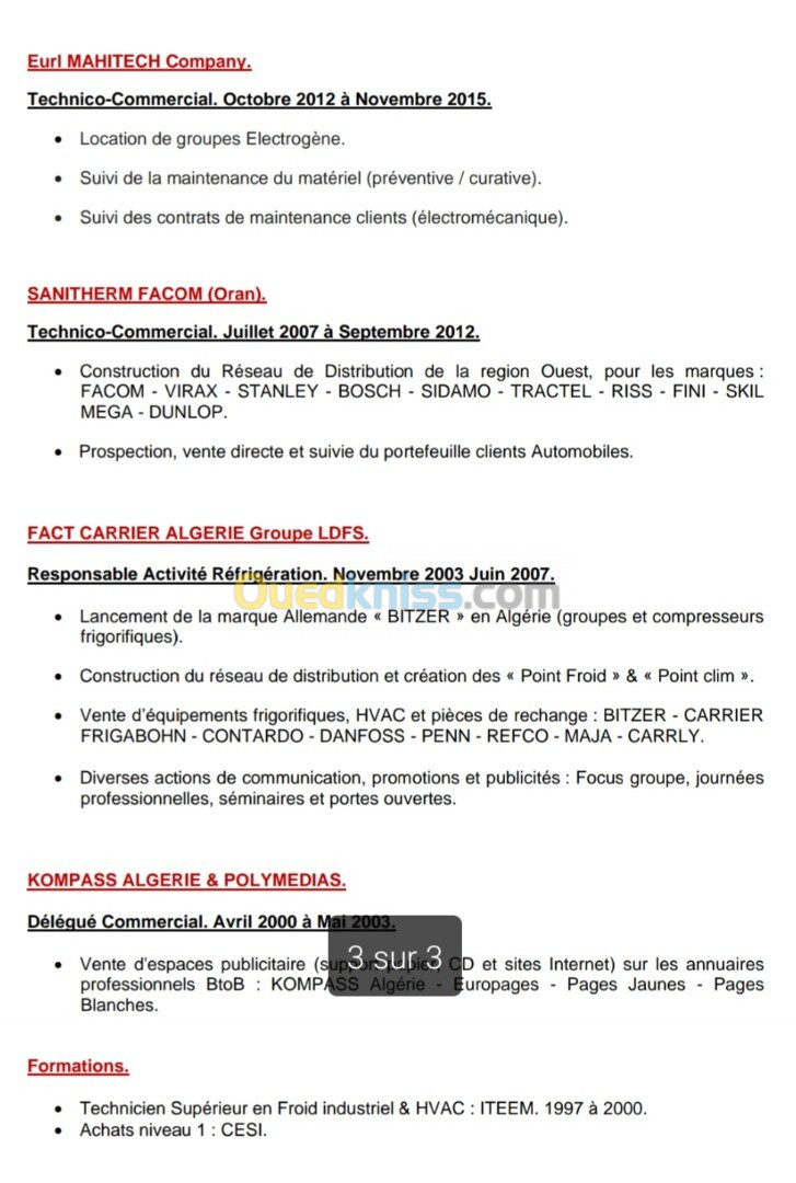 Responsable commercial / Directeur commercial 