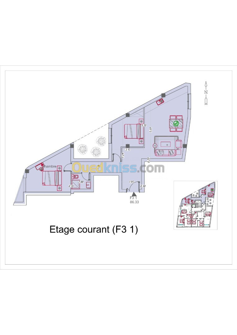 Vente Appartement F3 Alger Cheraga