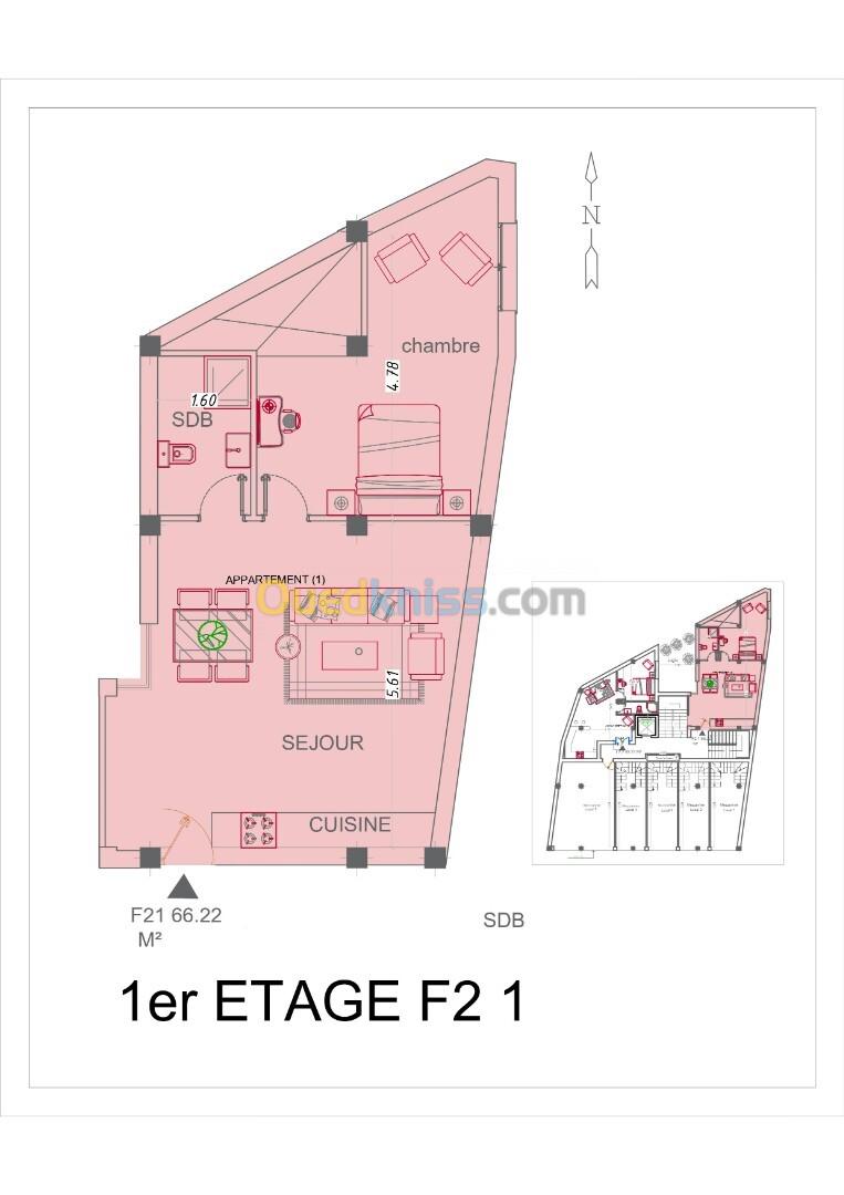 Vente Appartement F1 Alger Cheraga