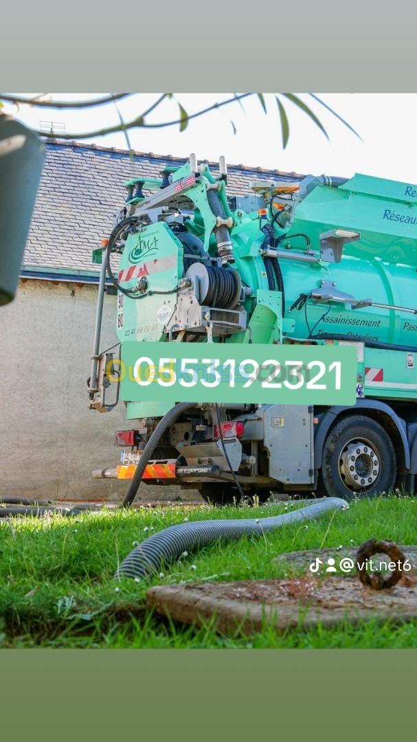 Vidange fosses, debouchage d'egouts, Camion débouchage curage nettoyage..