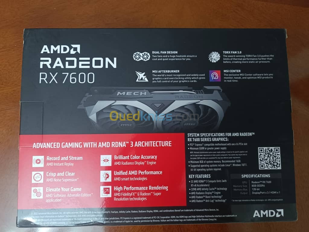 Carte graphique msi RX 7600 8GB