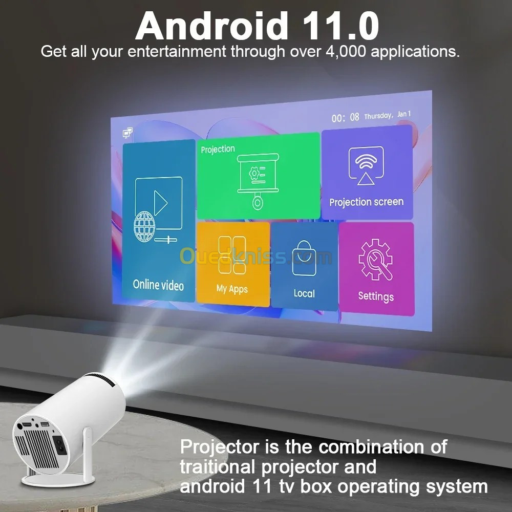  Hy300 PRO Projector 4K Android 1080P 1280*720P Full HD Home Theater Video Mini Led Projector