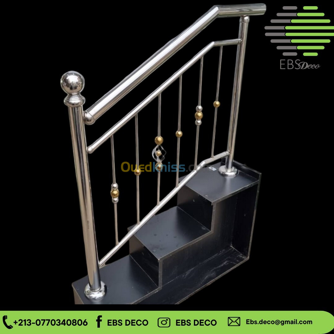 Rampe d'escalier et garde corp en inox