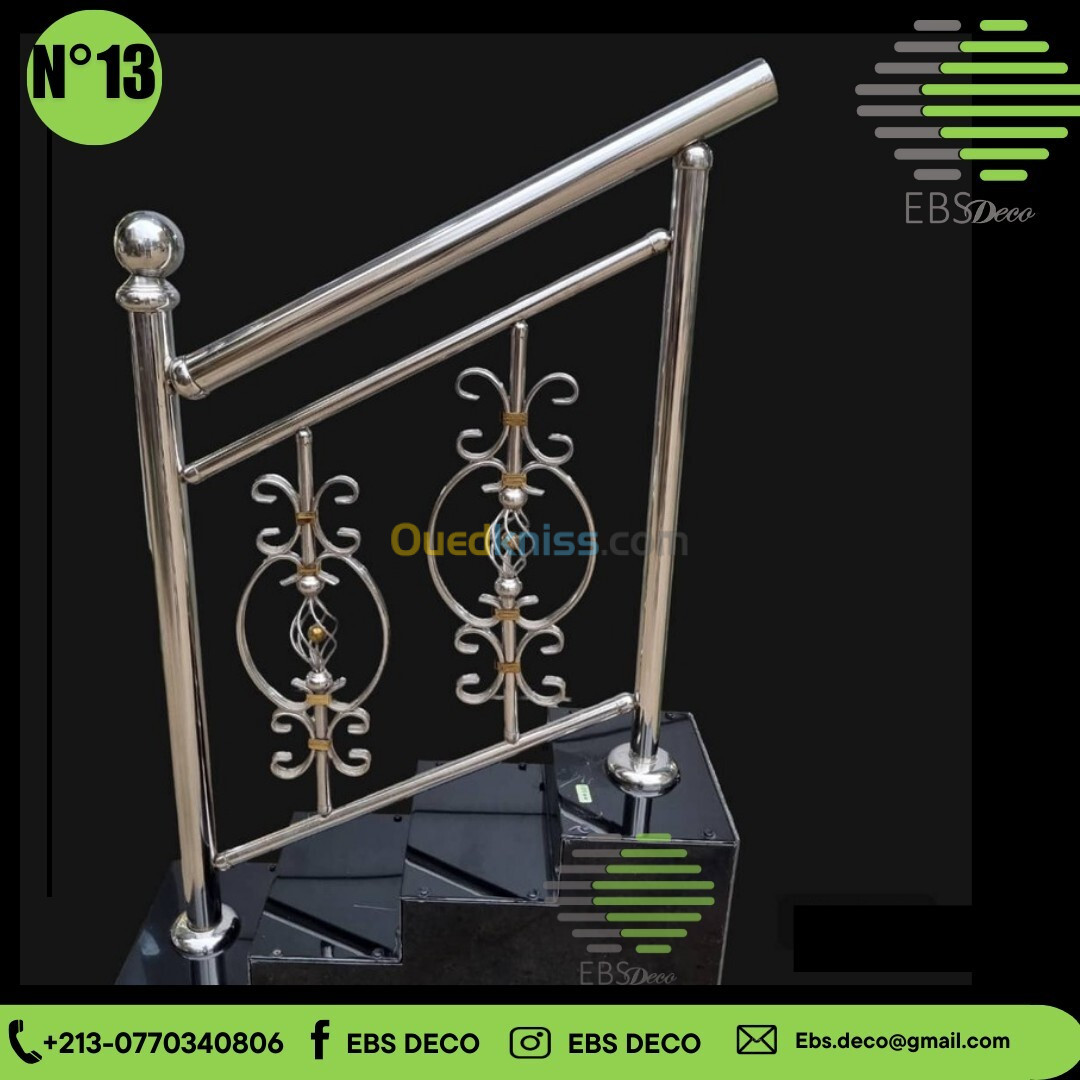 Rampe d'escalier et garde corp en inox