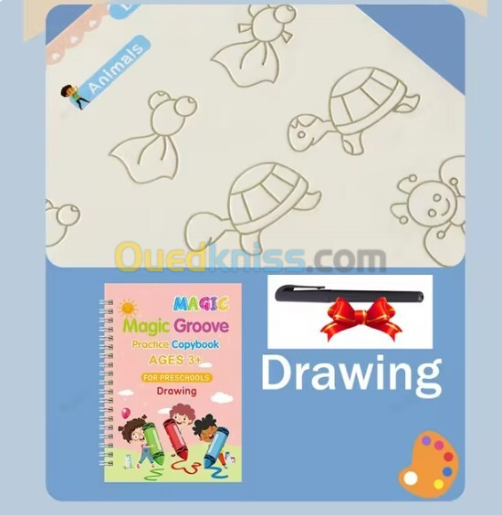 4 Livres Cahier d'apprentissage- Math ,Drawing, Number, Alphabet