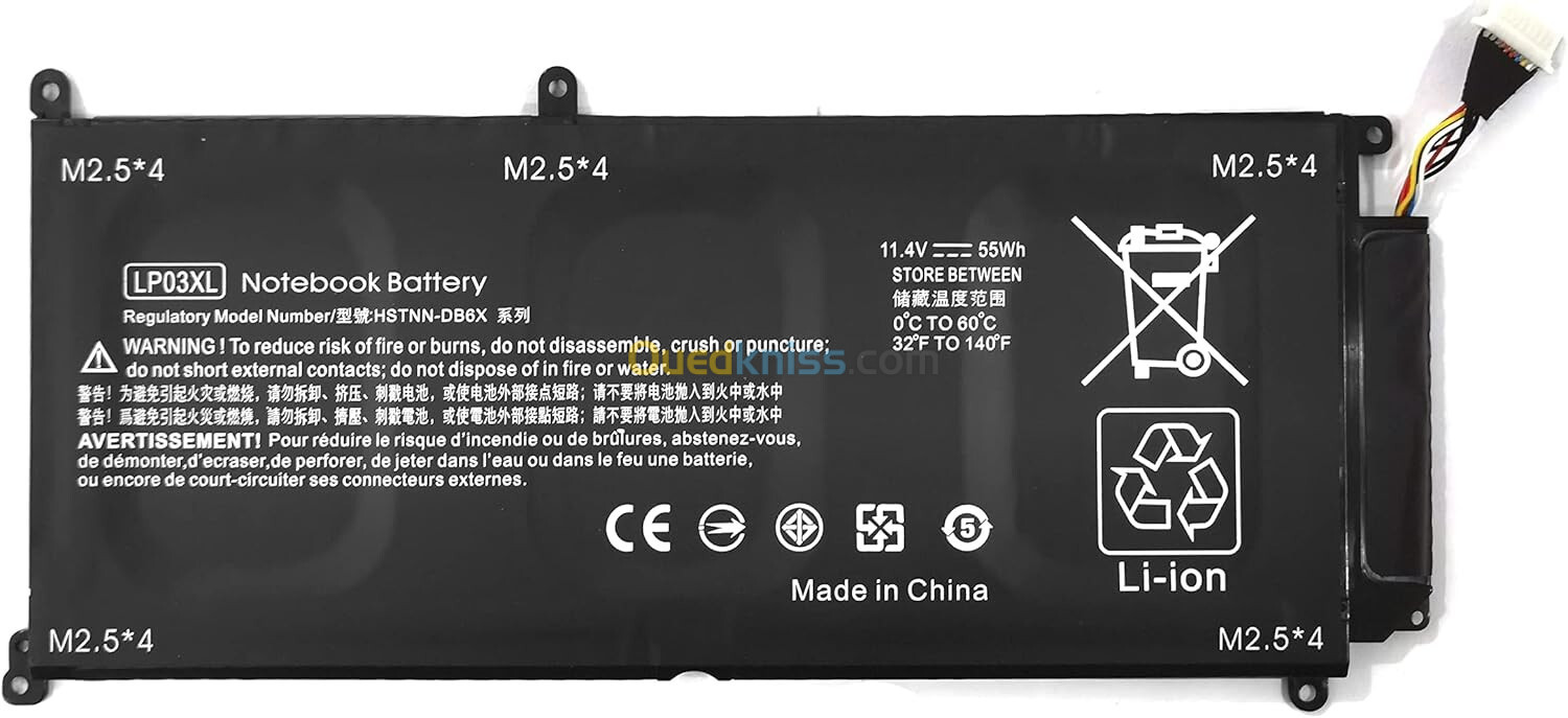 BATTERIE HP LP03XL FOR HP ENVY 15-AE000TX - M6-P113DX - M6-P SERIES ORIGINAL