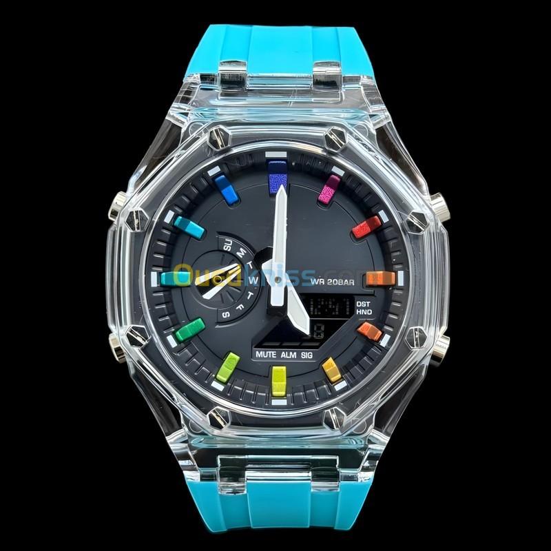 Montre Casio G-Shock bracelet silicone Grafiti-bracelet bleu  (التوصيل متوفر 58 ولاية )