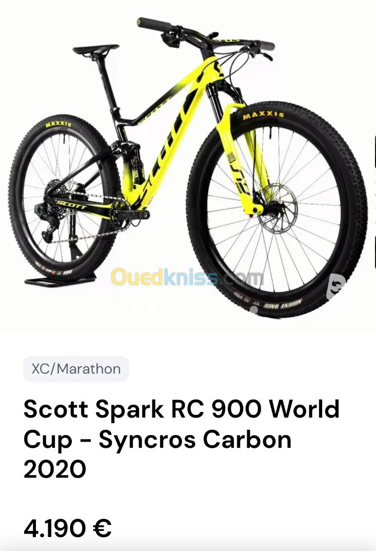 🔥🚵🇺🇲 VTT Scott Spark RC 900 World Cup - Syncros Carbon 2020 27.5 taille m état neuf  