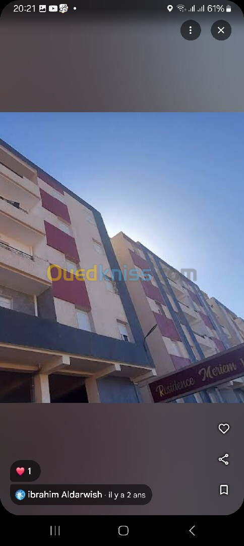 Vente Appartement F4 Mostaganem Mezghrane