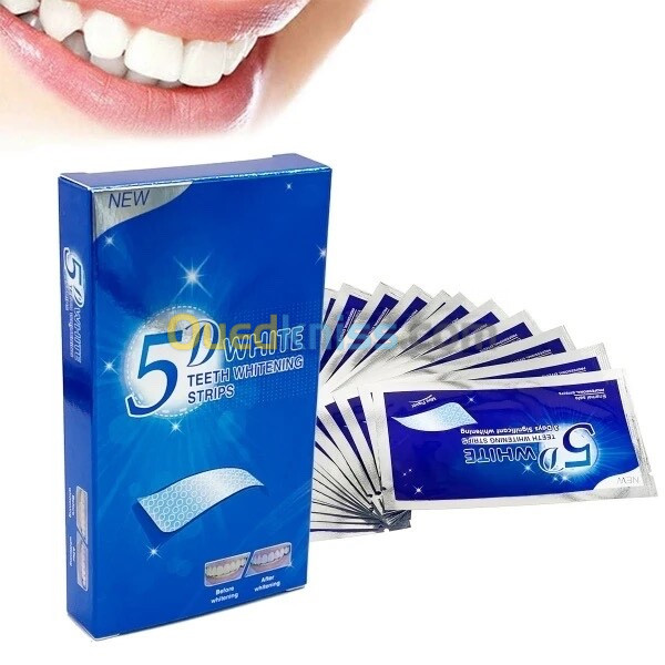 Autocollants de blanchiment des dents 5D Gel pour dents blanches Bandes de blanchiment des dents 