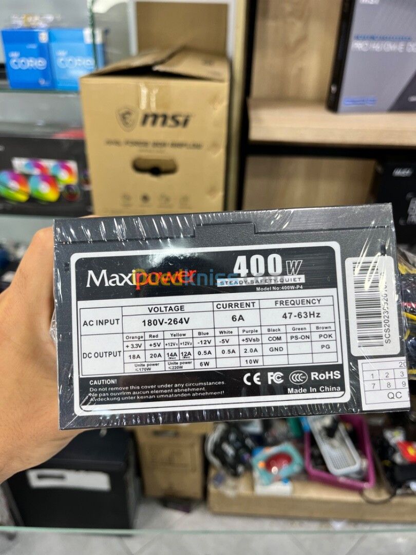 Alimentation maxipower 400w with 6pin for gpu