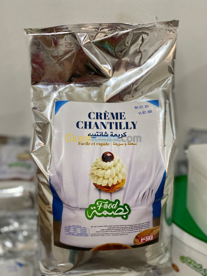 Crème chantilly et la vanille 