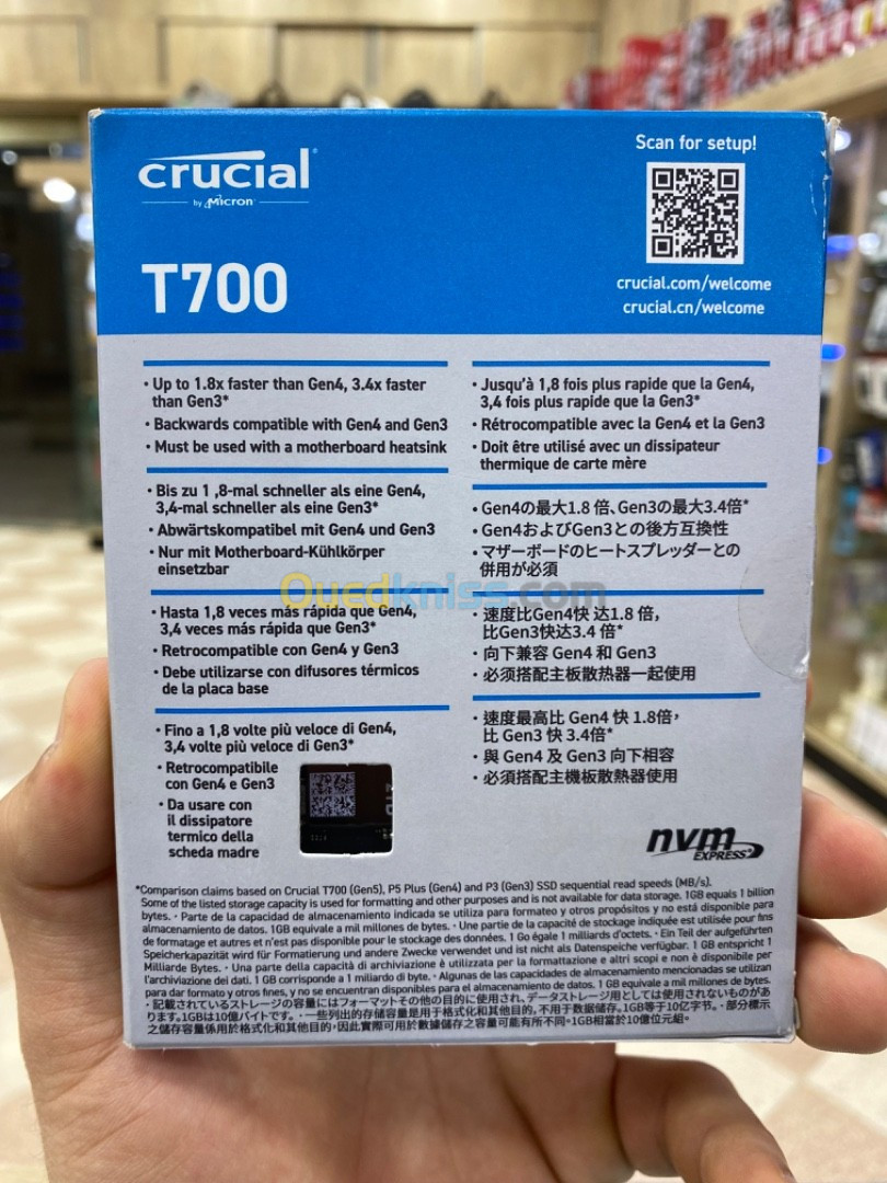 Crucial T700 4TB PCIe Gen5 NVMe M.2 SSD