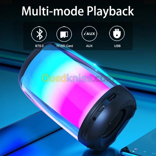 WIRELESS SPEAKER RGB LED (PLUS 4 MINI) .   مكبر صوت بلوتوث مقاوم للماء بتصميم جميل