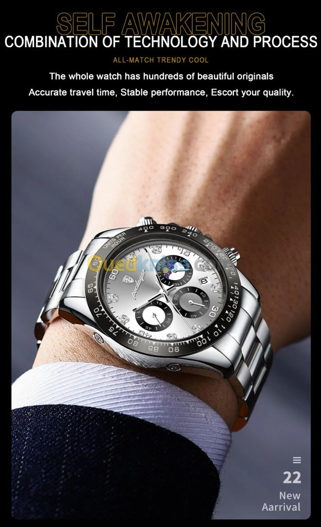 POEDAGAR-Montre-bracelet de sport de luxe pour homme