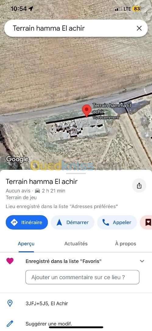 Vente Terrain Bordj Bou Arreridj El achir