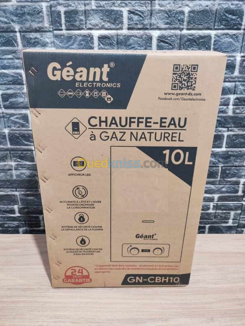 Chauffe bain Géant 10L Pile Garanté 12 mois Gaz de ville/Gaz butane